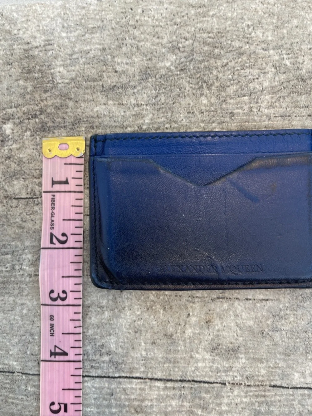 Alexander McQueen Mens Wallet Card Holder Leather Blue